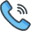 Cell phone cartoon icon. Blue version