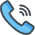 Cell phone cartoon icon. Blue version