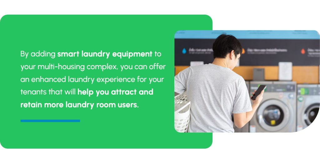 Adding smart laundry equipment for multi-housing complexes